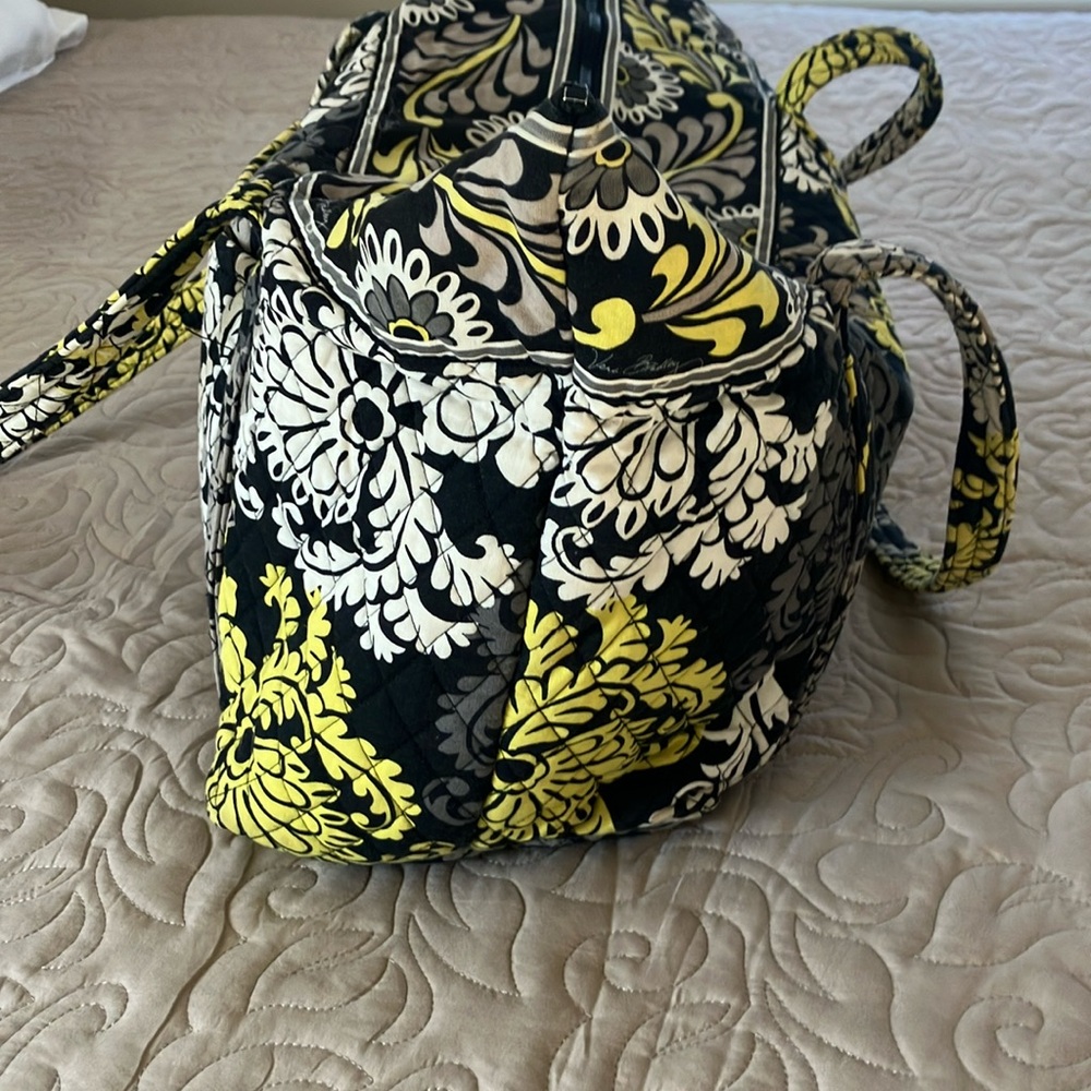 Vera Bradley Floral Black and Yellow Women's Miller  Bag - Picture 3 of 16